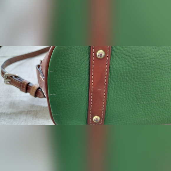 Dooney & Bourke Green and Brown Satchel - Picture 7 of 11